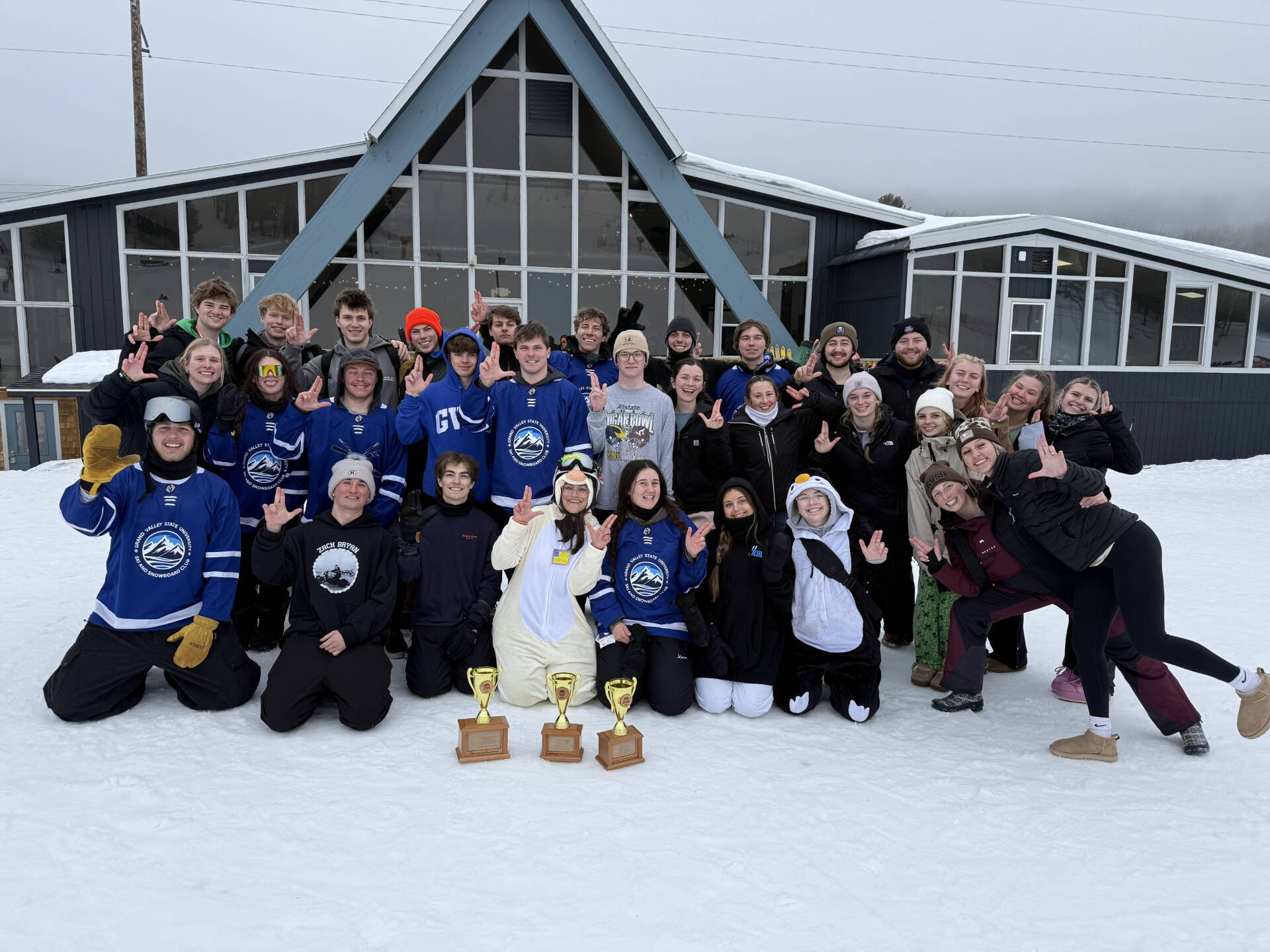 The 2025-2026 ski & snowboard team at Marquette Mountain Resort.